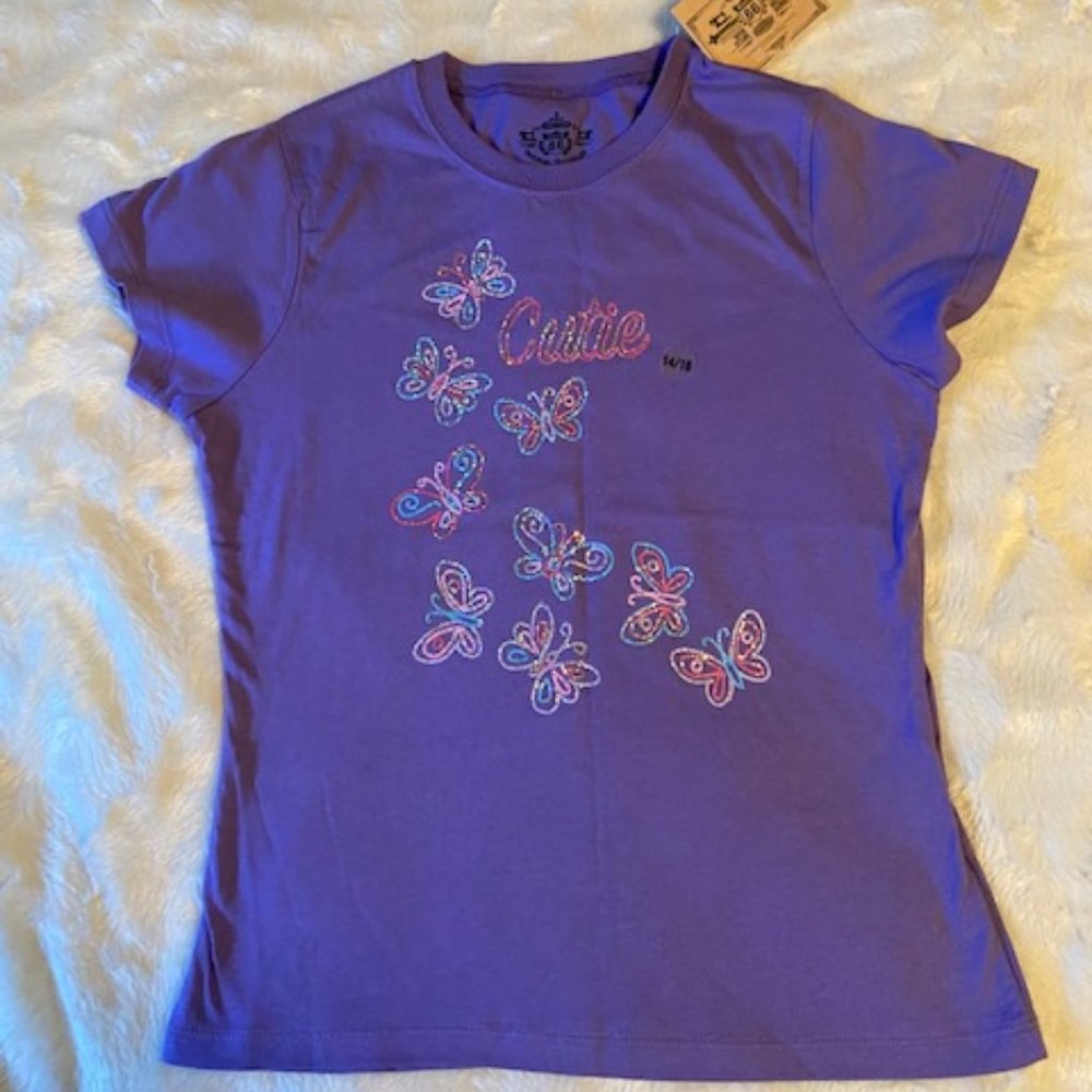 2/$30 Route 66 Purple T-Shirt Girls Size XL NWT